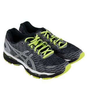 Xlnt ASICS GEL nimbus 18 Womens 9 US 40.5 Eur black grey lime